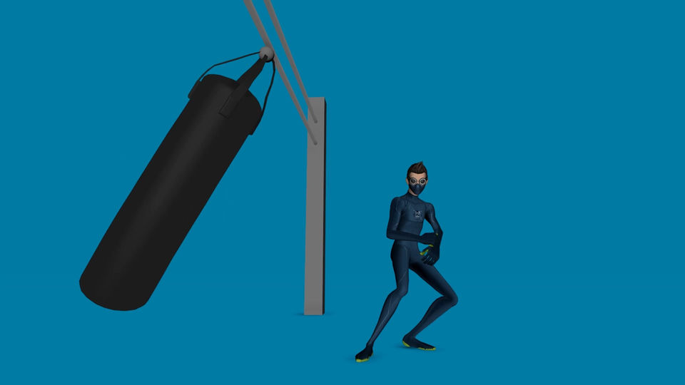 Double Kick On Punching Bag